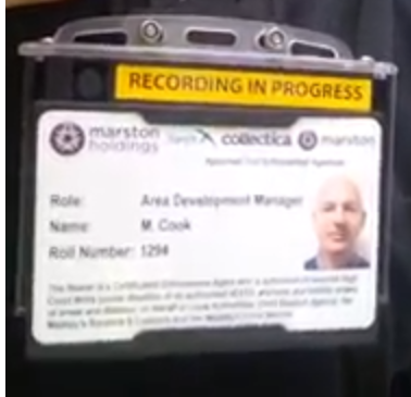 Bailiffs Bodyworn Camera